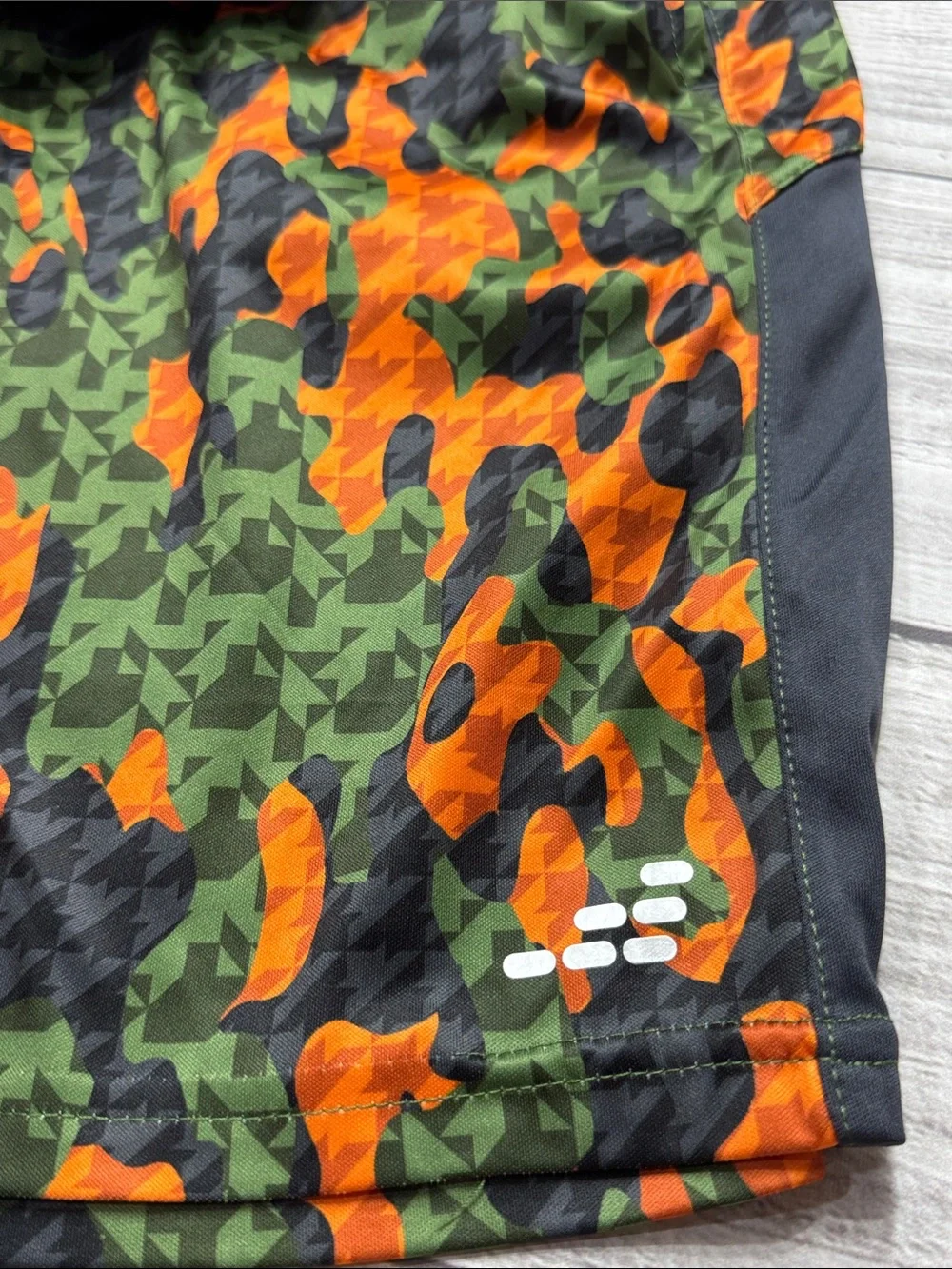 bcg Boys Orange & Green Camo Athletic Shorts
